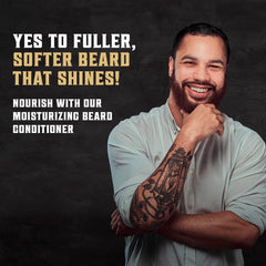 Viking Revolution beard conditioner softening close-up for smoother beard.