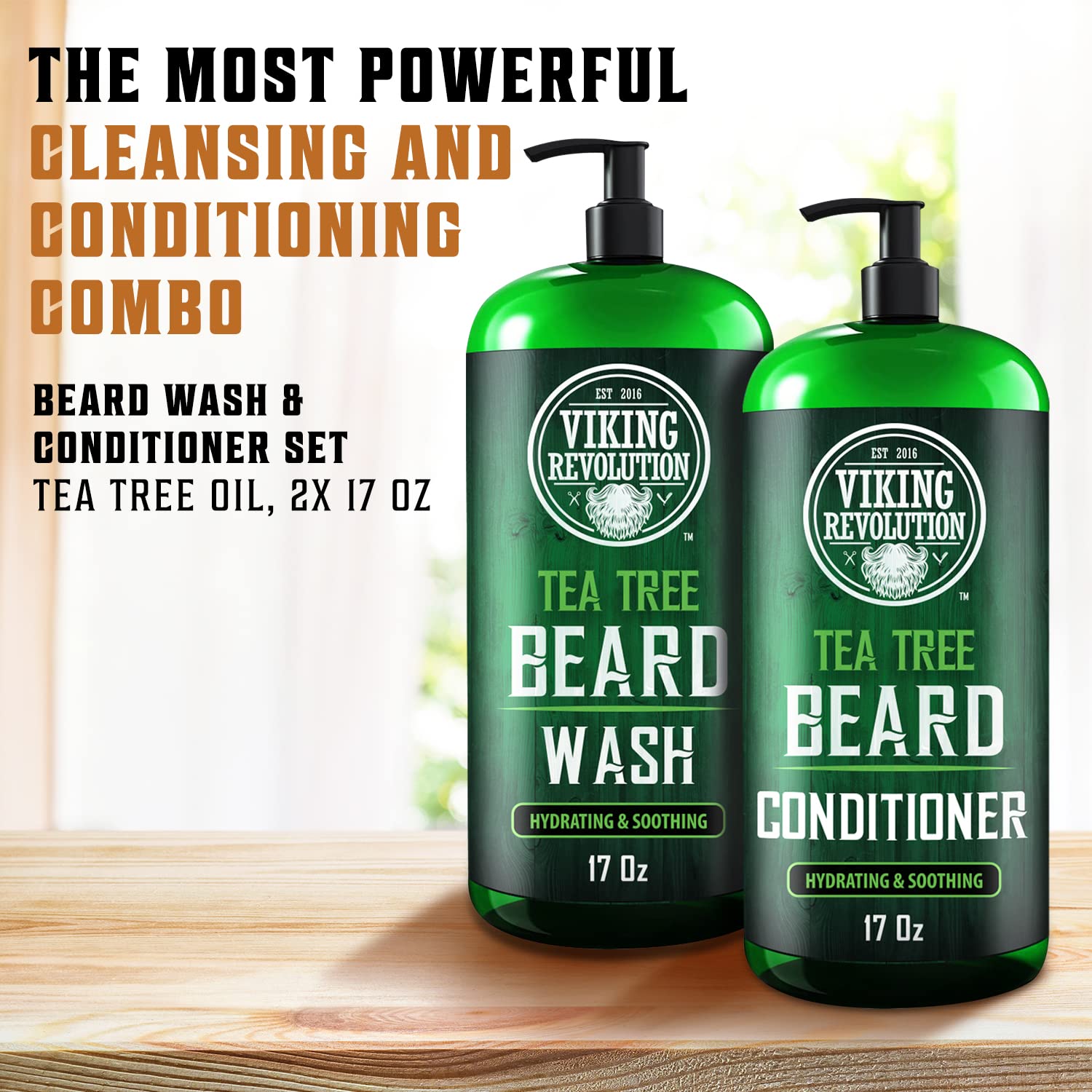 Viking Revolution beard conditioner bottle delivers deep conditioning for softer beard
