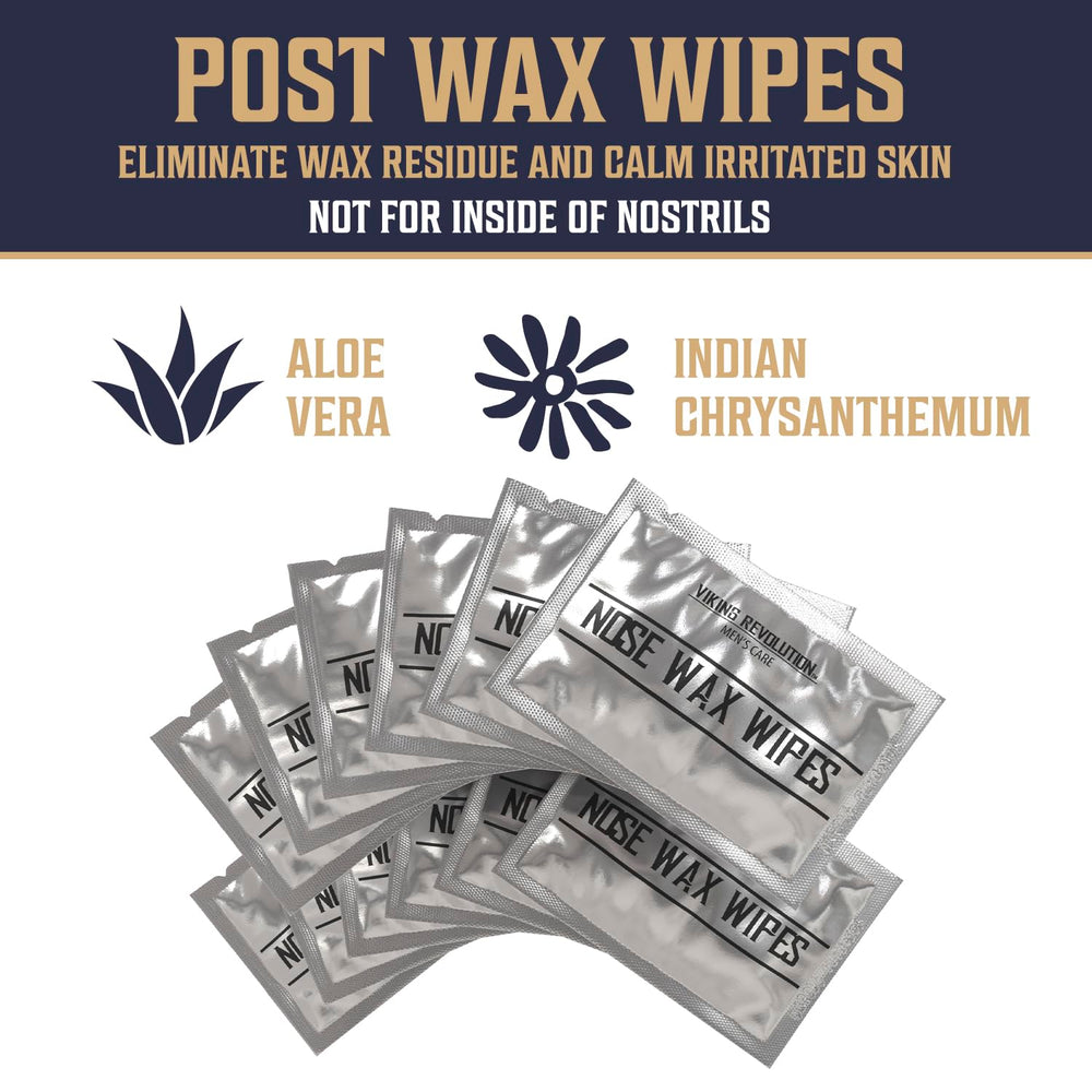 Viking Revolution post-wax wipes with aloe soothe and refresh skin.
