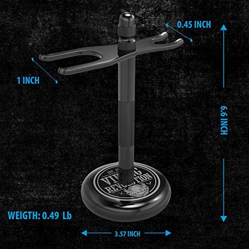 Viking Revolution razor stand dry base supports damp brushes after use.