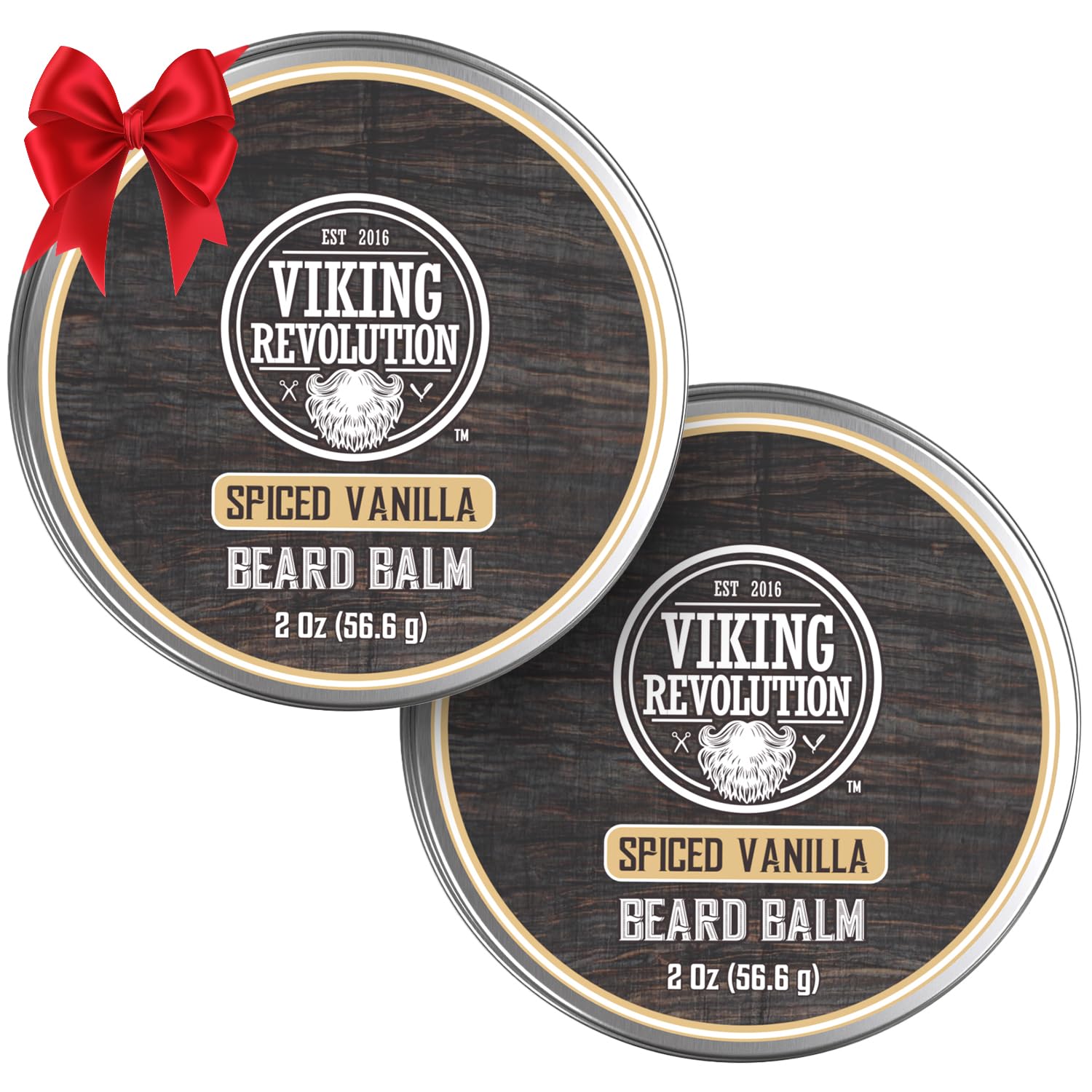 Viking Revolution Spiced Vanilla Beard Balm bottle for easy daily grooming and scent.