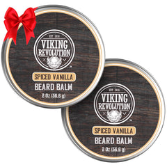 Viking Revolution Spiced Vanilla Beard Balm bottle for easy daily grooming and scent.