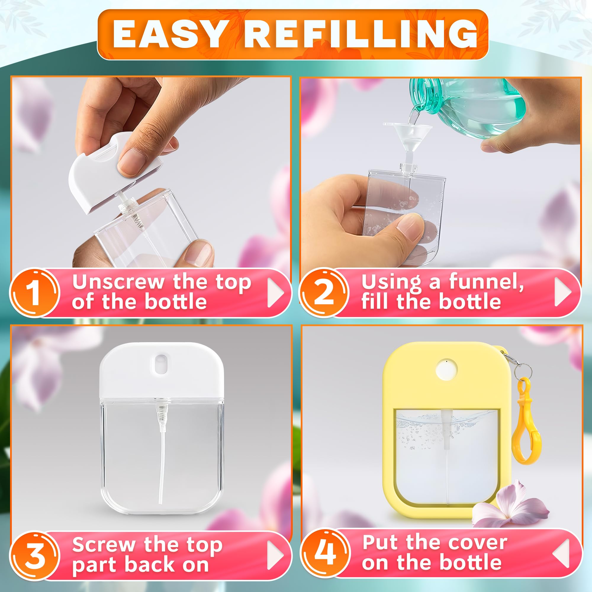 VIKROM transparent square bottle shows liquid level clearly