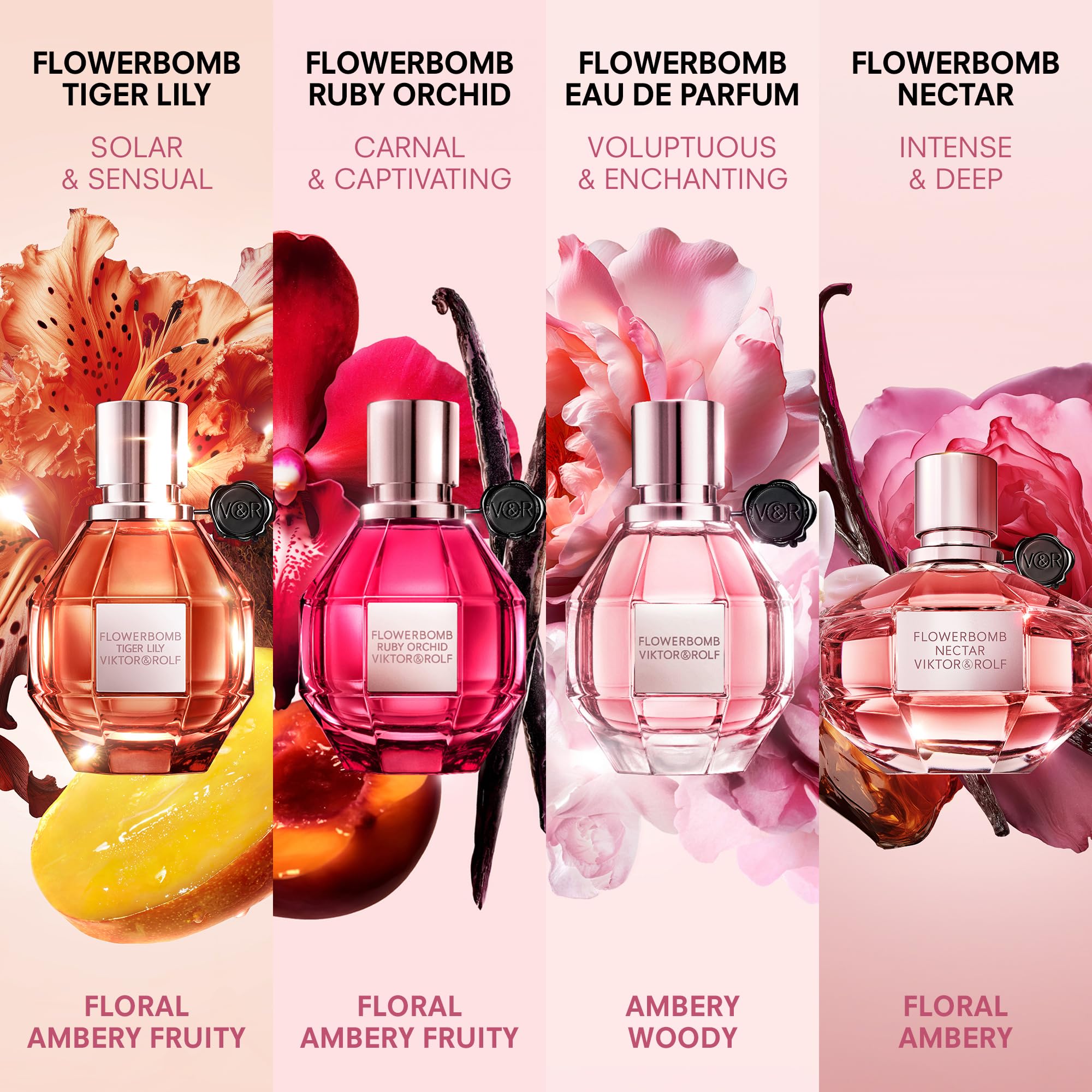 Viktor&Rolf Flowerbomb Nectar closeup of rose and jasmine notes