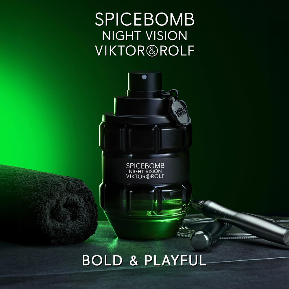 Viktor&Rolf Spicebomb Nightvision on a men's dressing table ready for daily wear