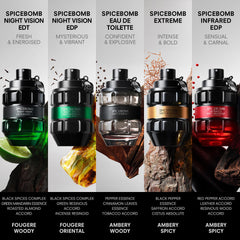 Viktor&Rolf Spicebomb Nightvision spray action capturing the moment of application