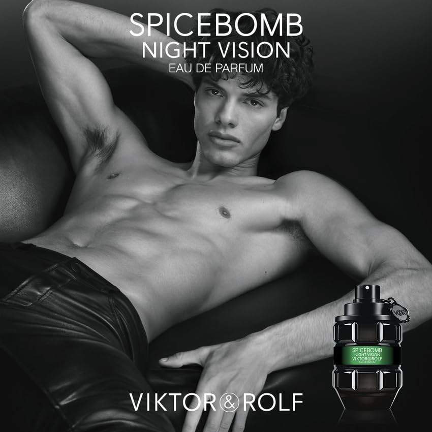 Viktor&Rolf Spicebomb Nightvision model-bottle adds aspirational lifestyle cue for premium fragrance.
