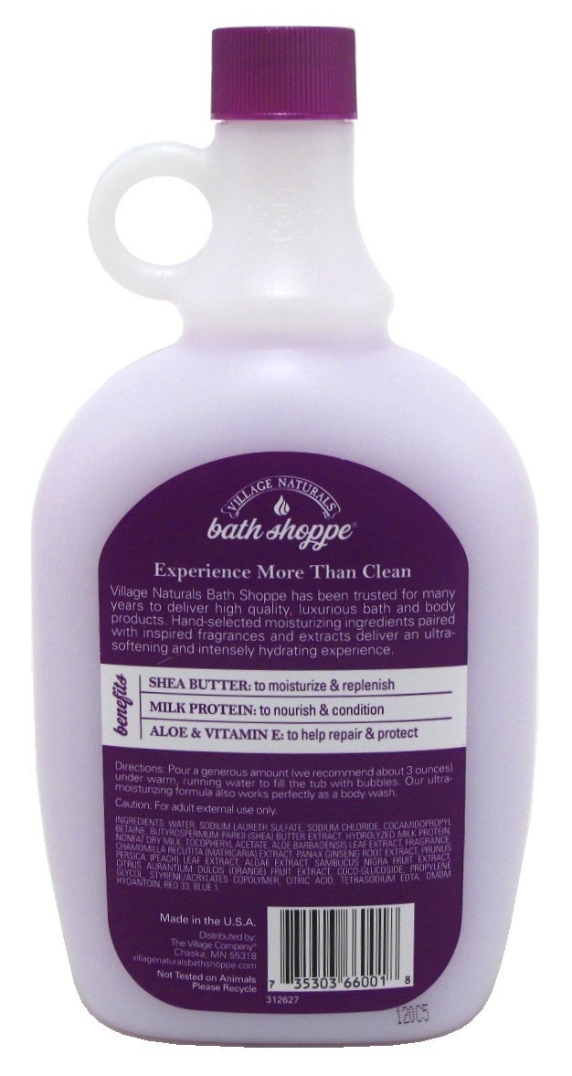 Village Naturals Therapy bath milk bath-scene with lavender chamomile aroma for a calming soak