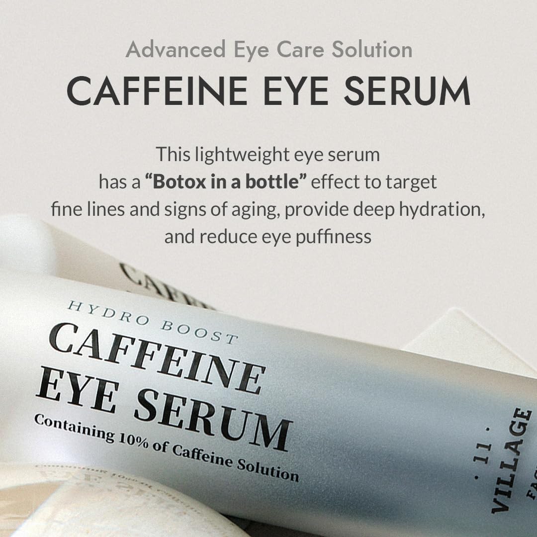 VILLAGE11FACTORY Hydro Boost under-eye serum closeup highlights lightweight formula for smoother eye contour.