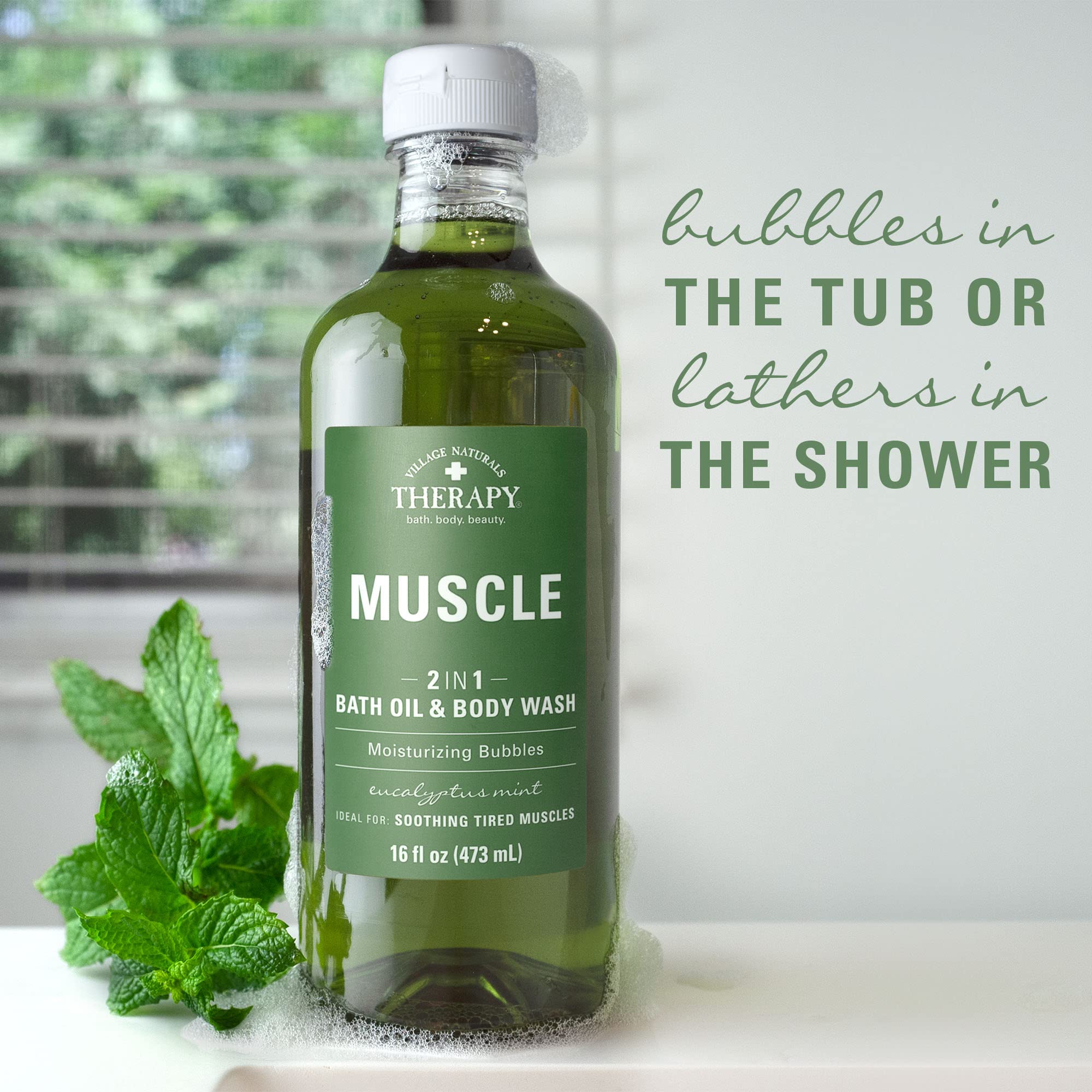 Village Naturals Therapy rich, long-lasting bubbles for a soothing at-home spa