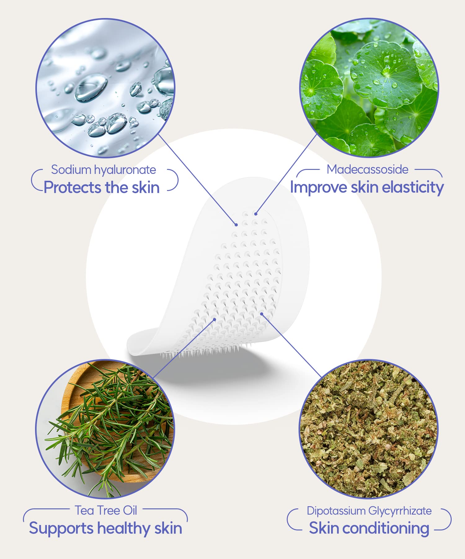 VILVIN unscented, dye-free patches shown for sensitive skin support.