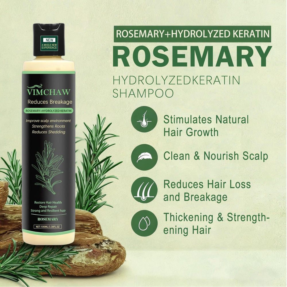 Vimchaw rosemary shampoo foam demonstrates gentle cleansing and volumized lather for scalp care.
