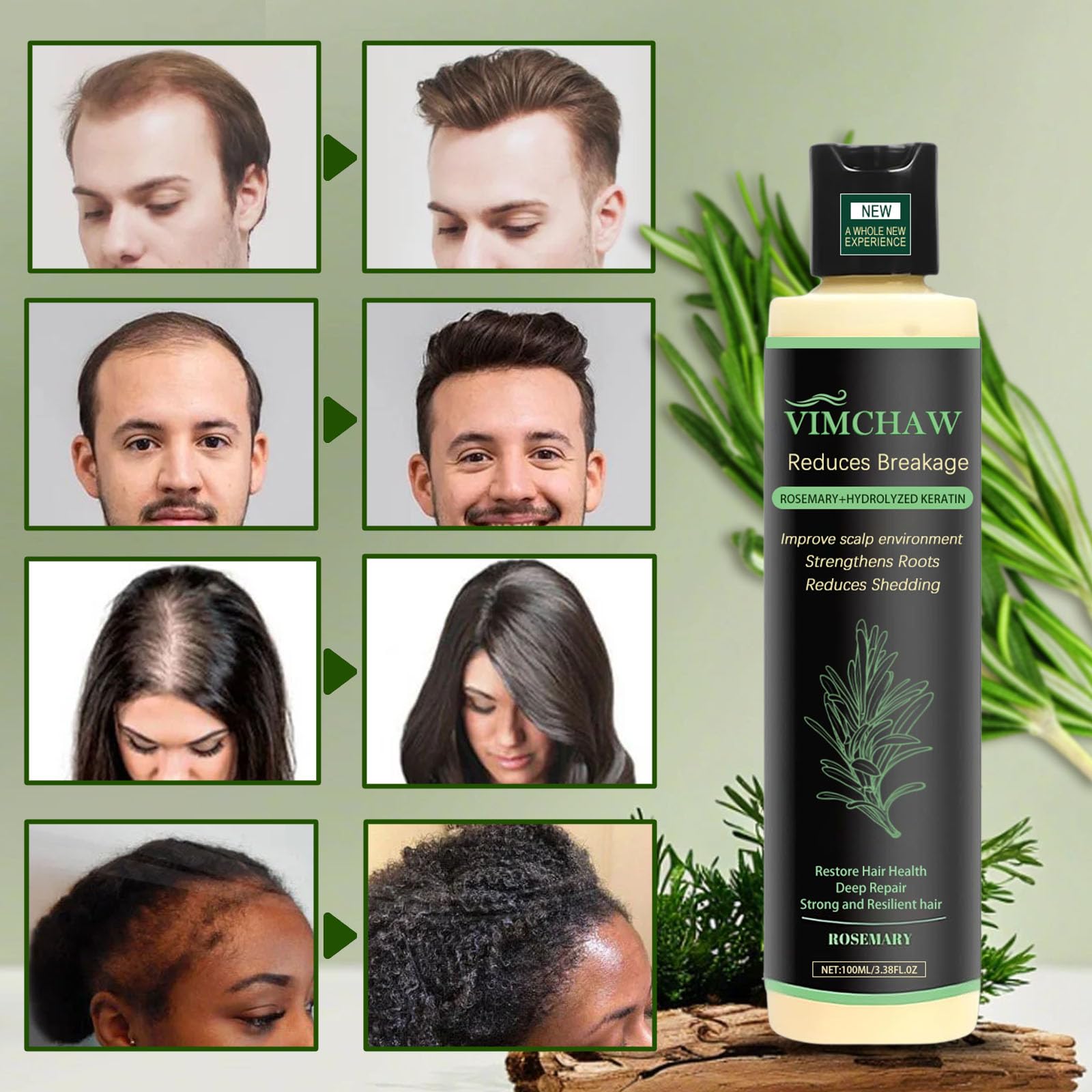 Vimchaw rosemary shampoo packaging three-pack showcases value and consistent care.
