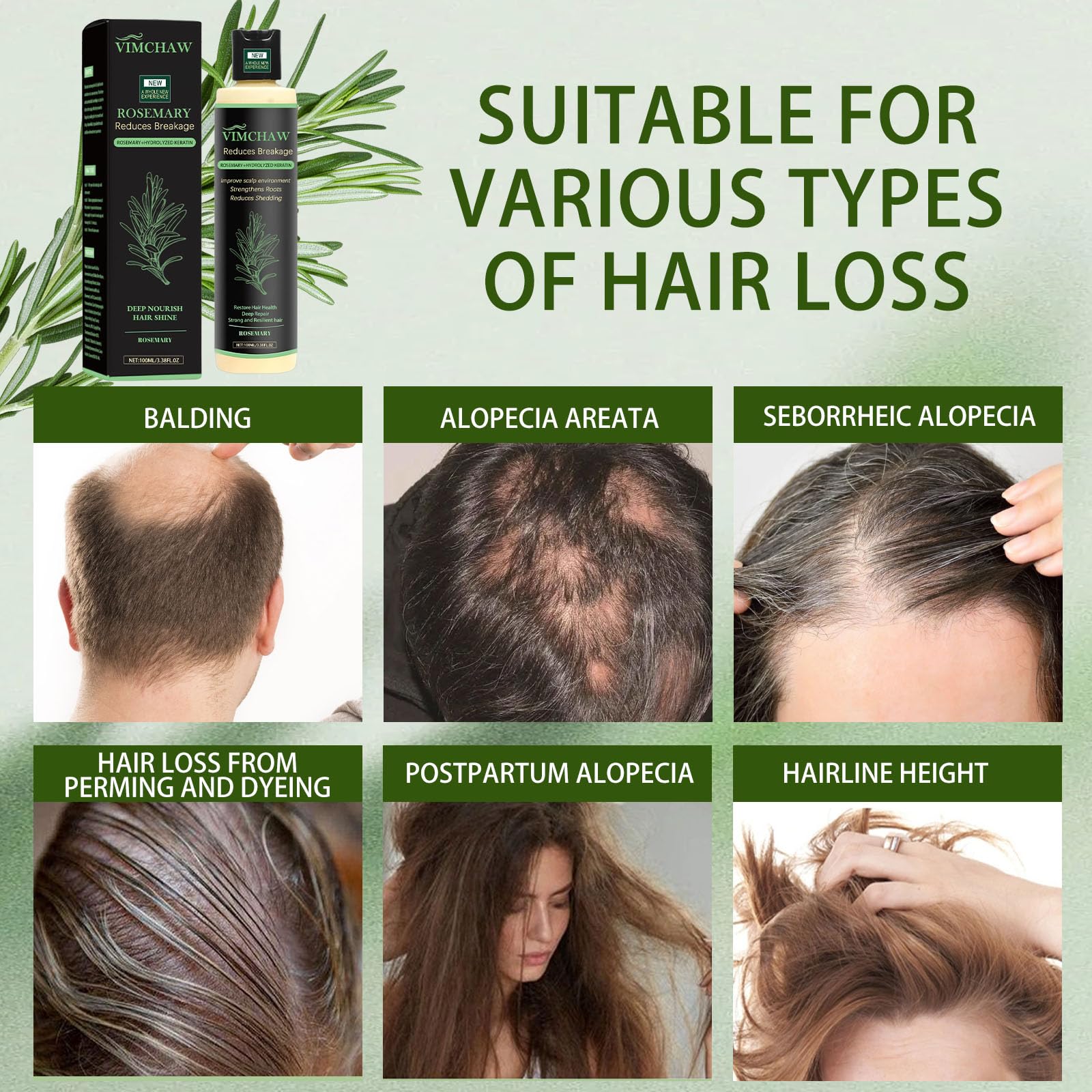 Vimchaw rosemary shampoo shows scalp nourishment and oil balance for smoother hair.