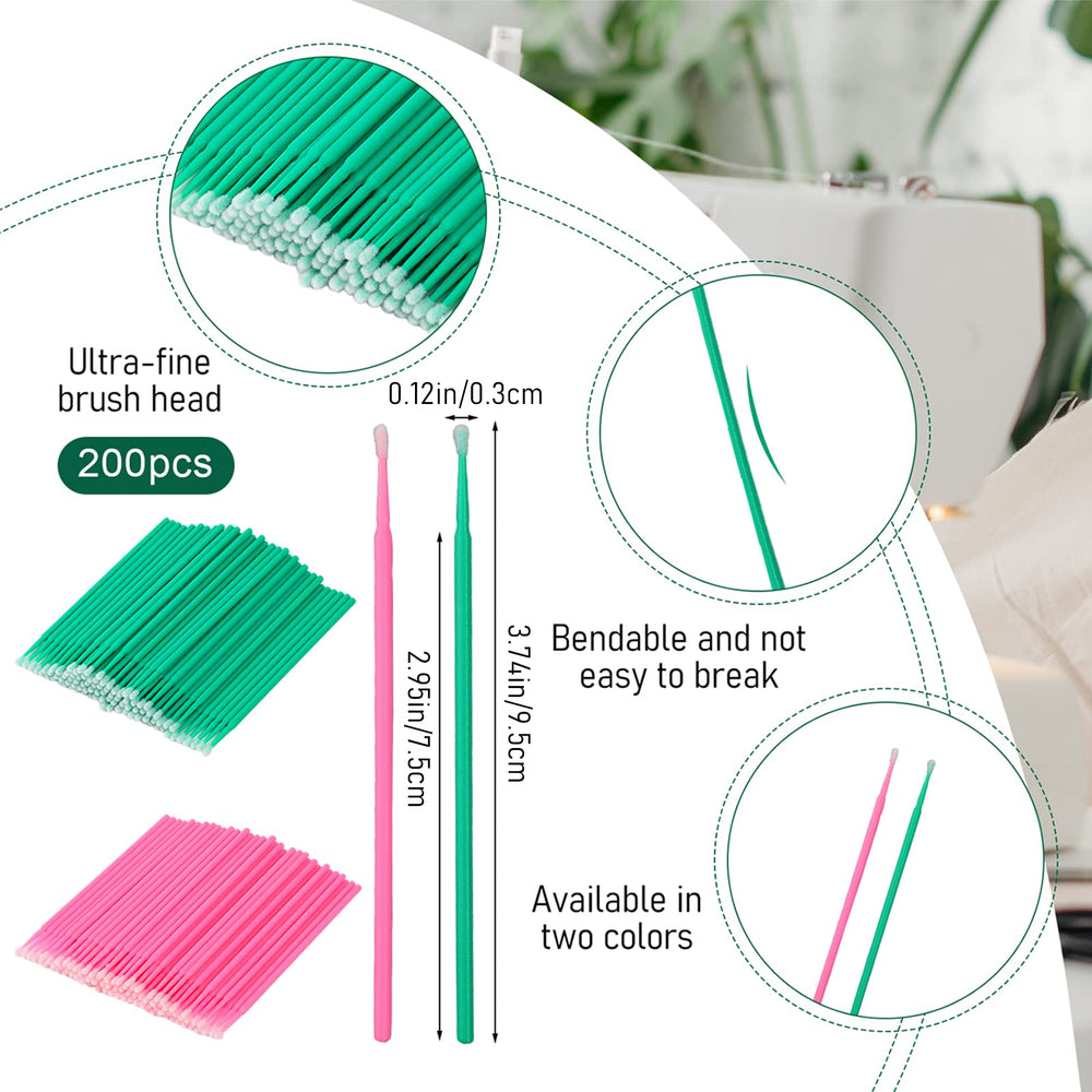 Vin Beauty 200pcs cleaning swabs pink-tip closeup for precise narrow-area cleaning