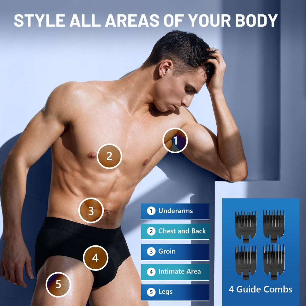 VINATO Electric Body Hair Trimmer in-use scene showing cordless operation