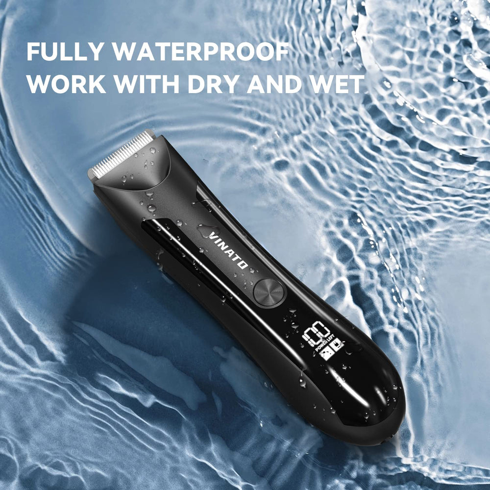 VINATO Electric Body Hair Trimmer wireless-dock charging keeps grooming ready