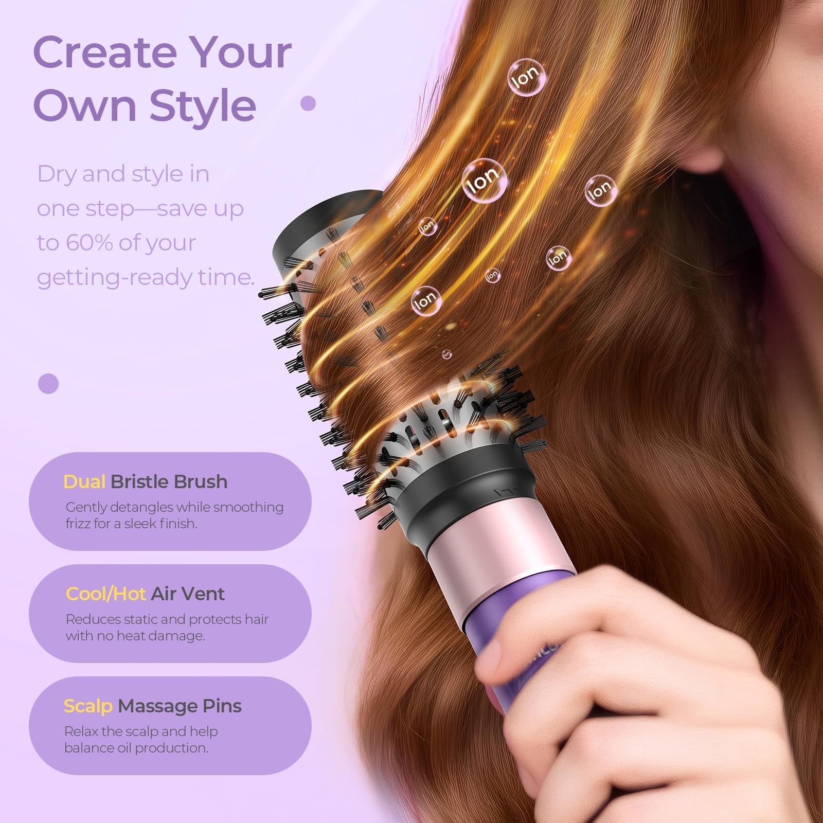 Vincofy ionic technology reduces frizz and locks in moisture