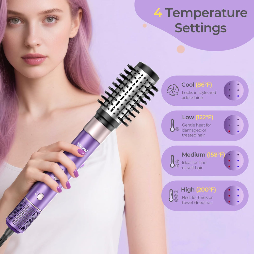 Vincofy round styling brush adding volume with controlled heat