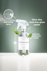 Vine Creations lead-free glass bottles for safer cleaning solutions.