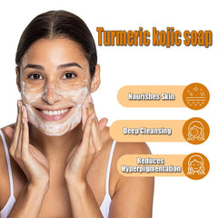 Vingtank Kojic Acid Soap bar close-up highlights gentle exfoliation for even skin tone