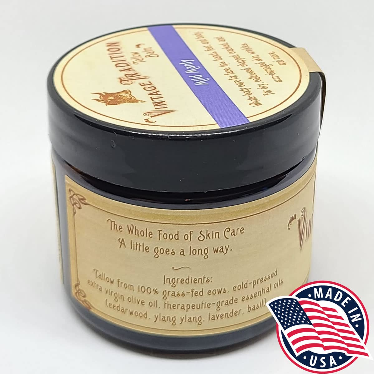 Vintage Tradition balm texture close-up highlights ultra-rich creaminess that absorbs quickly