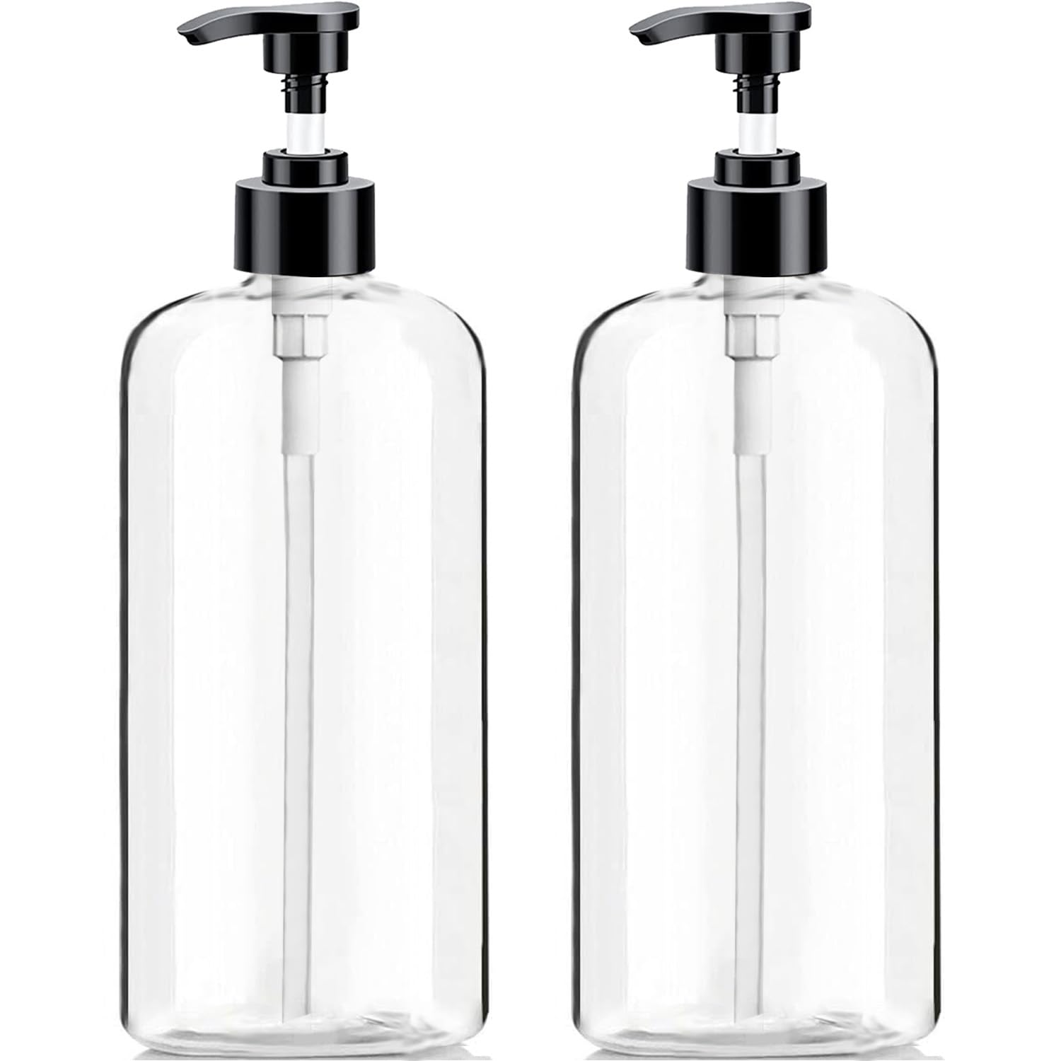 Vioetry empty pump bottles 32oz clear two-pack for easy refills and organized countertops