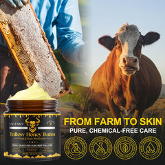 VIOFAIRY beef-tallow-honey-balm-packaging highlights clean, natural ingredients.