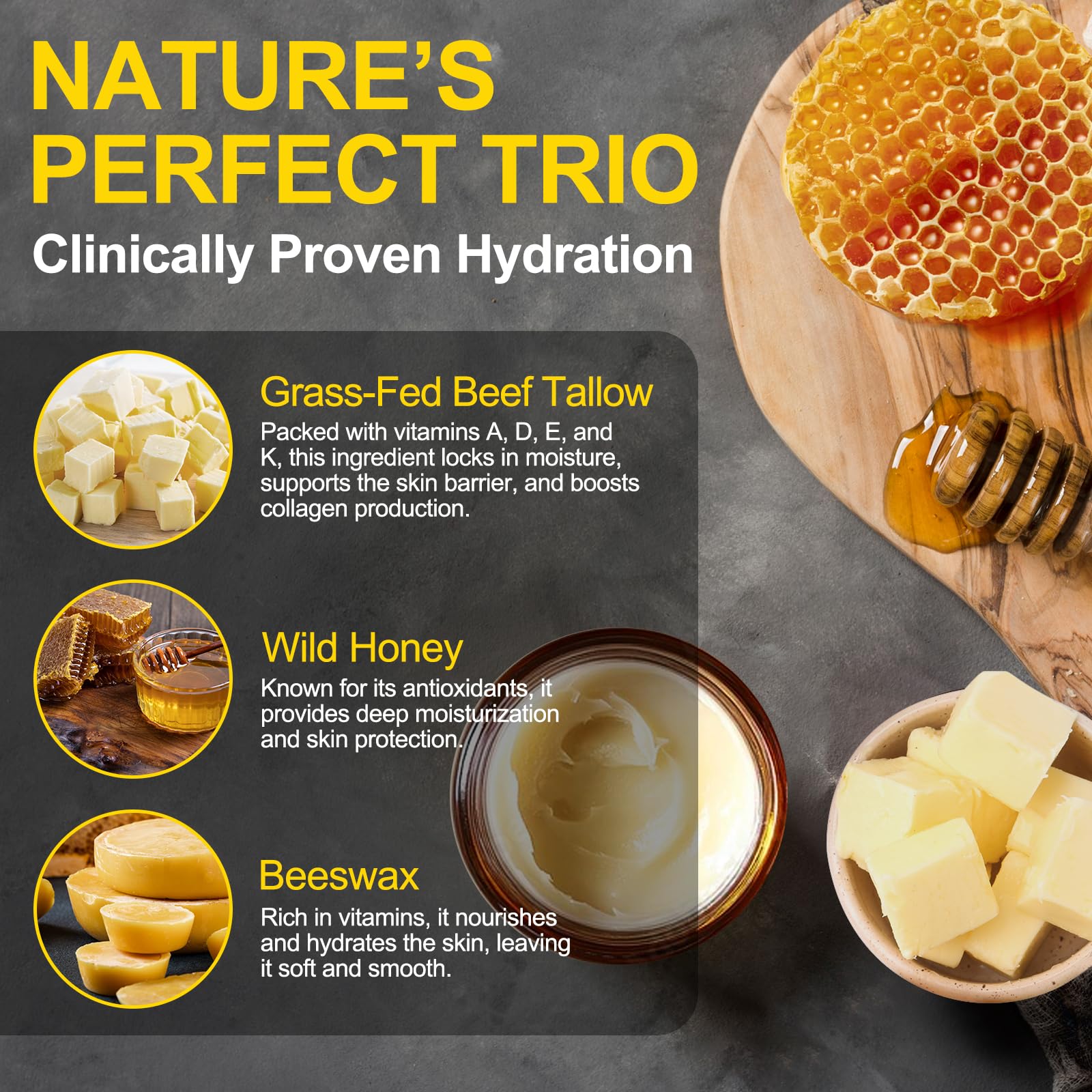 VIOFAIRY whipped-honey-tallow-texture-application shows easy face application and smooth skin.