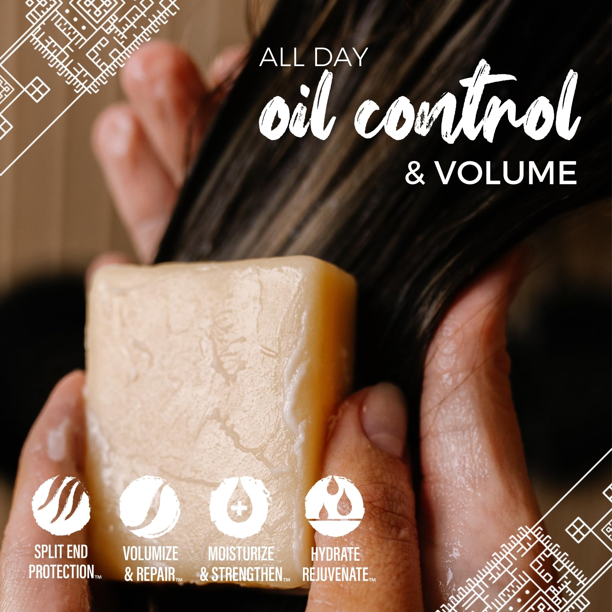 Viori conditioner bar application on hair showcasing even distribution