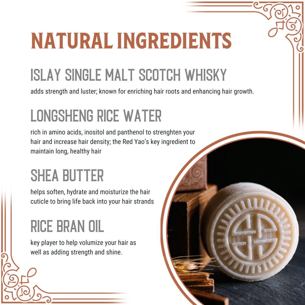 Viori Hamish & Co natural ingredients block featuring rice water, cocoa butter, and aloe