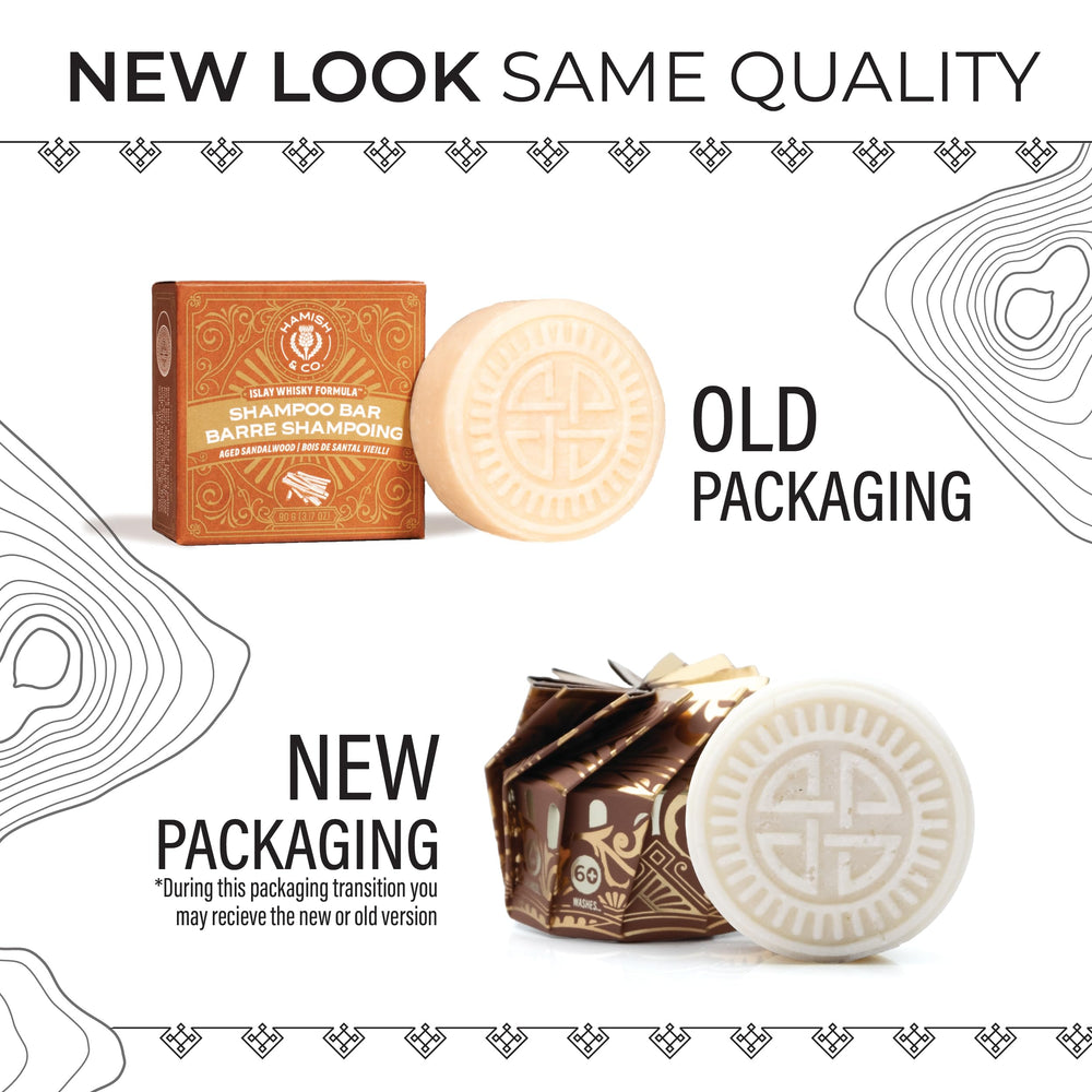Viori Hamish & Co solid shampoo bar in shower shelf, water-saving and travel-friendly
