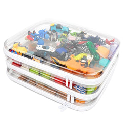 Viphope clear hard-shell zipper case front view shows visible contents for quick access