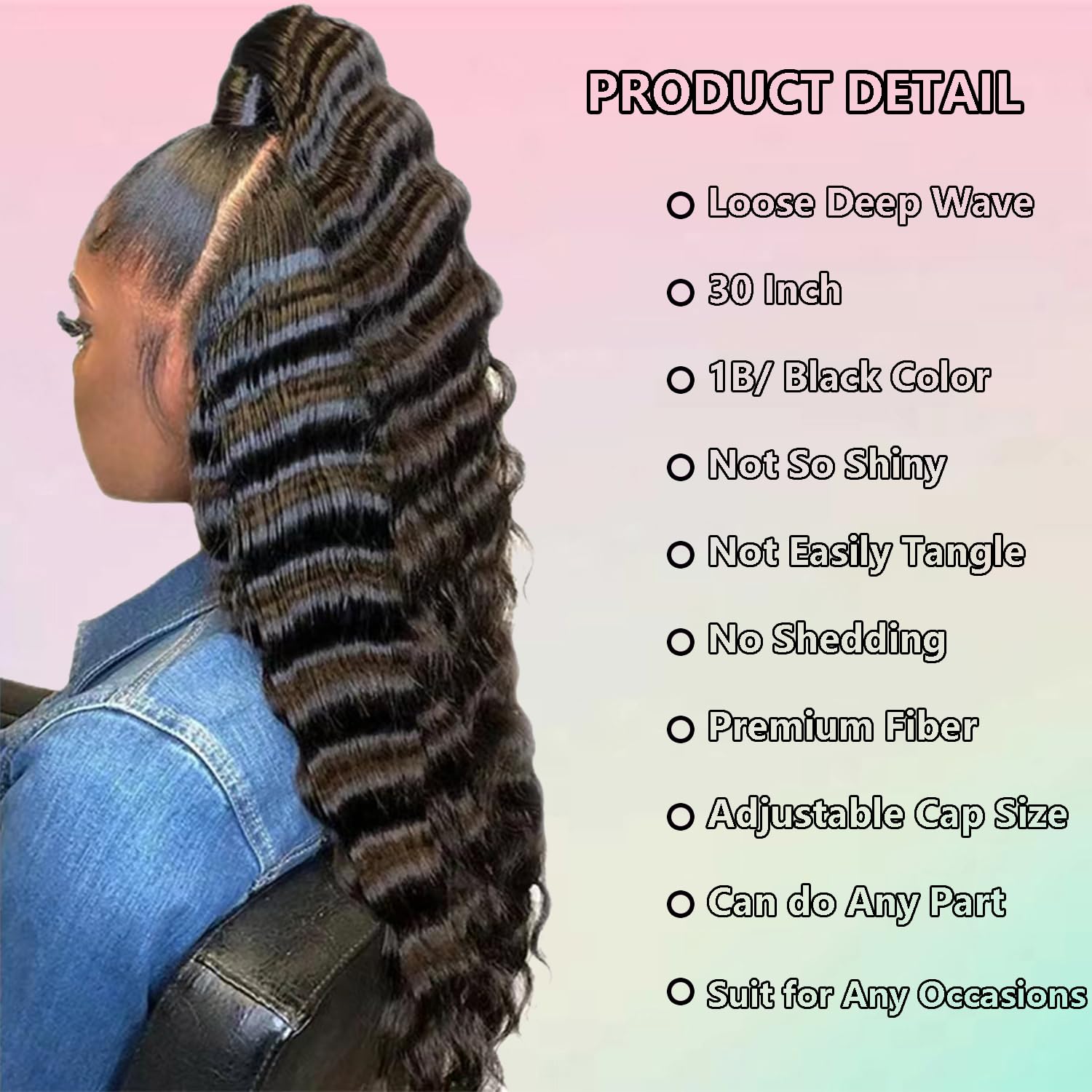VIPPRETTY 30-inch loose deep wave wig for voluminous, natural movement.