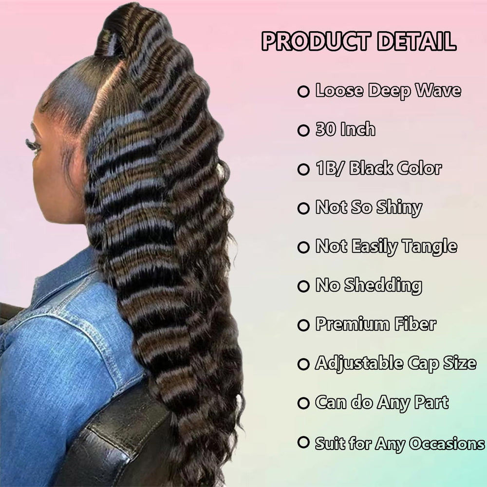 VIPPRETTY 30-inch loose deep wave wig for voluminous, natural movement.