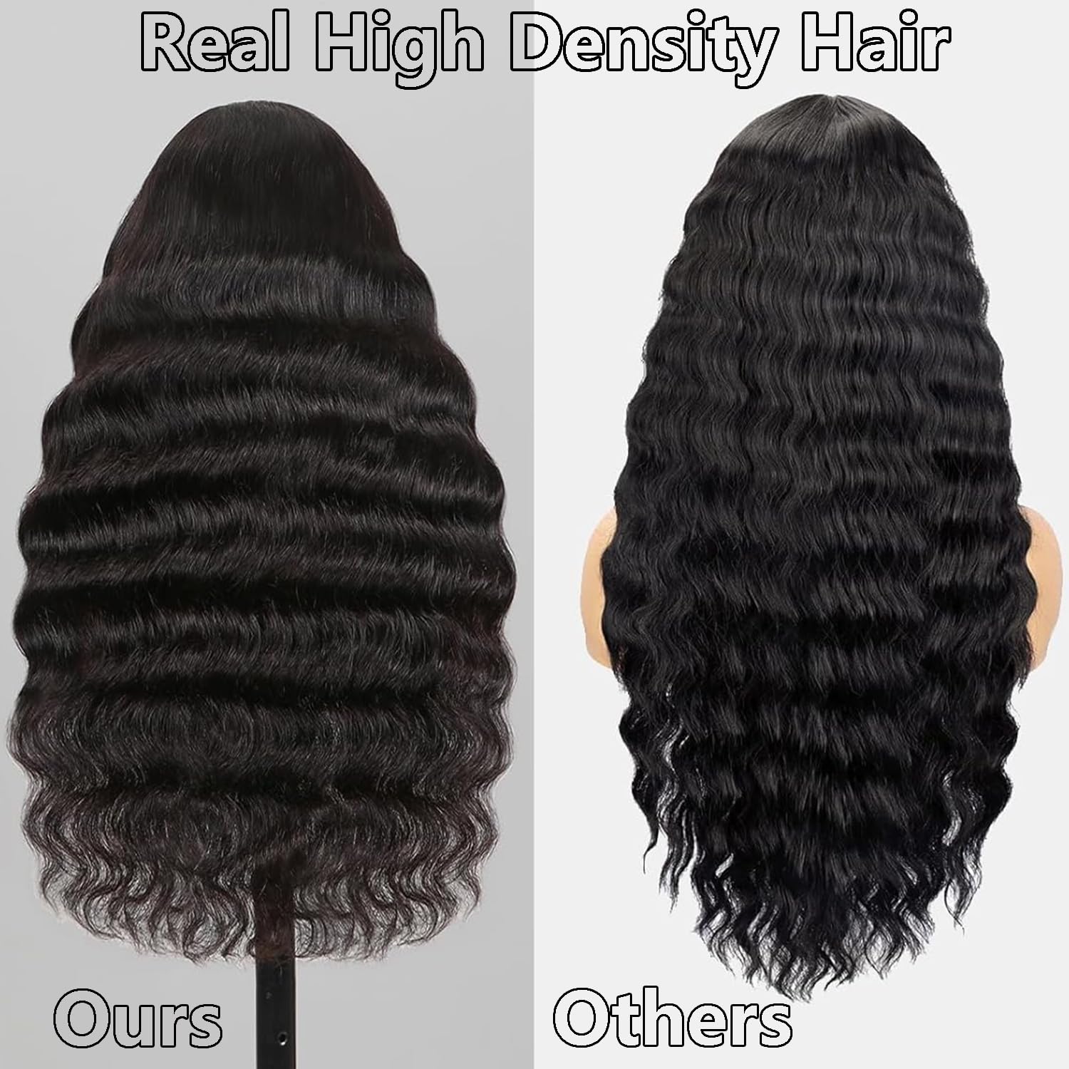 VIPPRETTY wine-color deep-wave texture adds dramatic, fashionable volume.