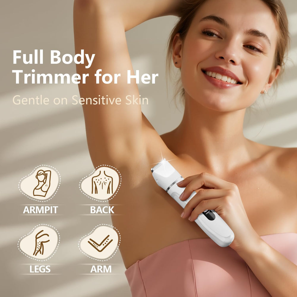 Virelle hypoallergenic blades close-up for gentle hair removal near delicate skin.