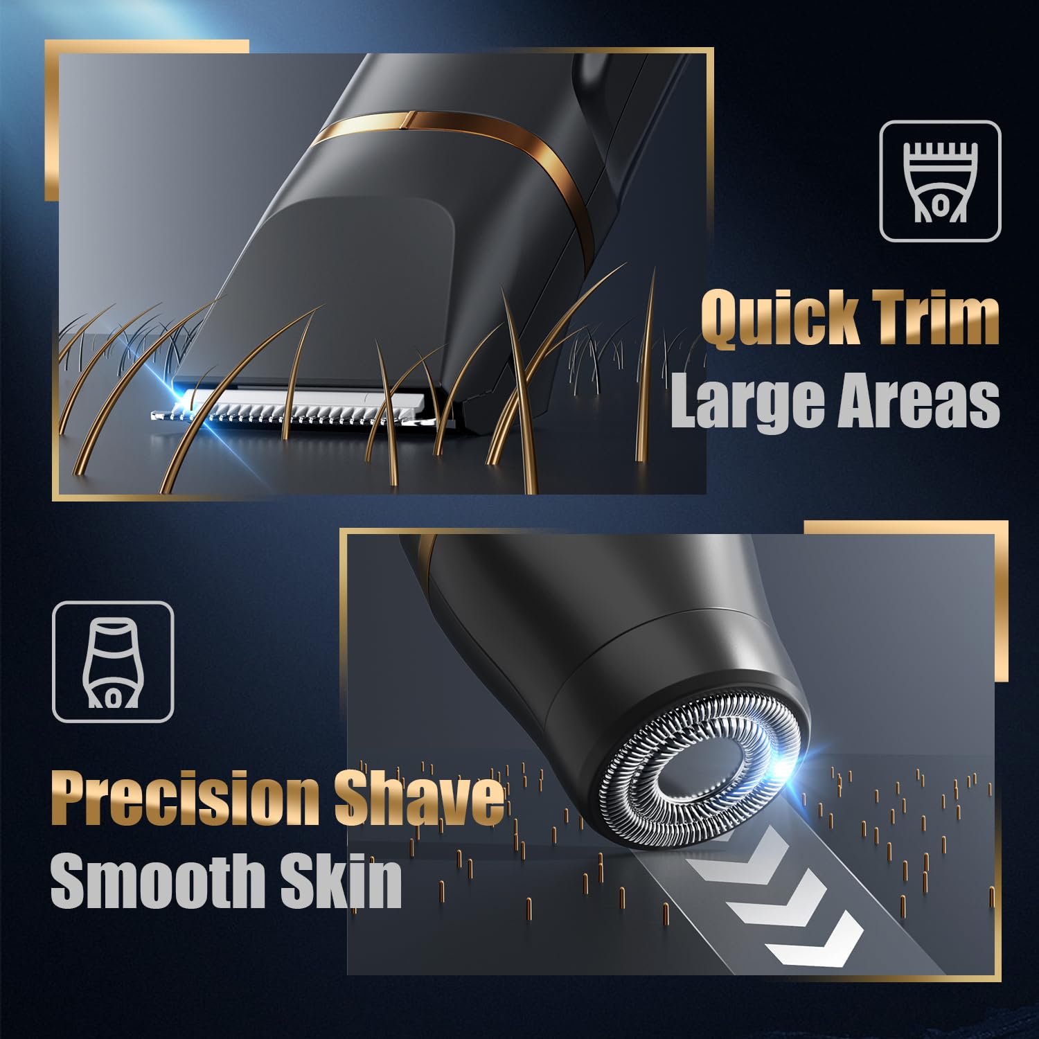 Virelle electric body shaver body trim for smooth overall hair removal