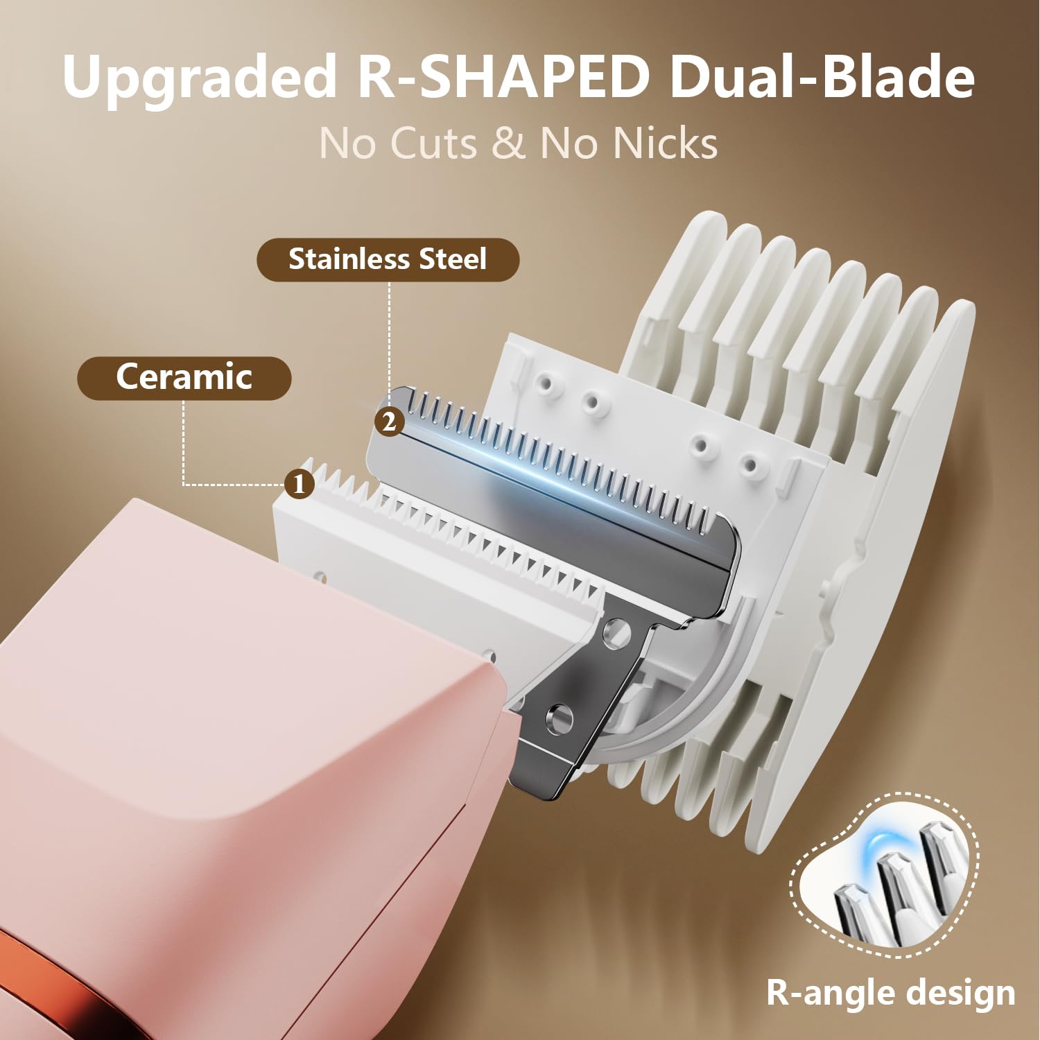 Virelle Hair Remover Bikini Trimmer close-up blades for gentle hair removal