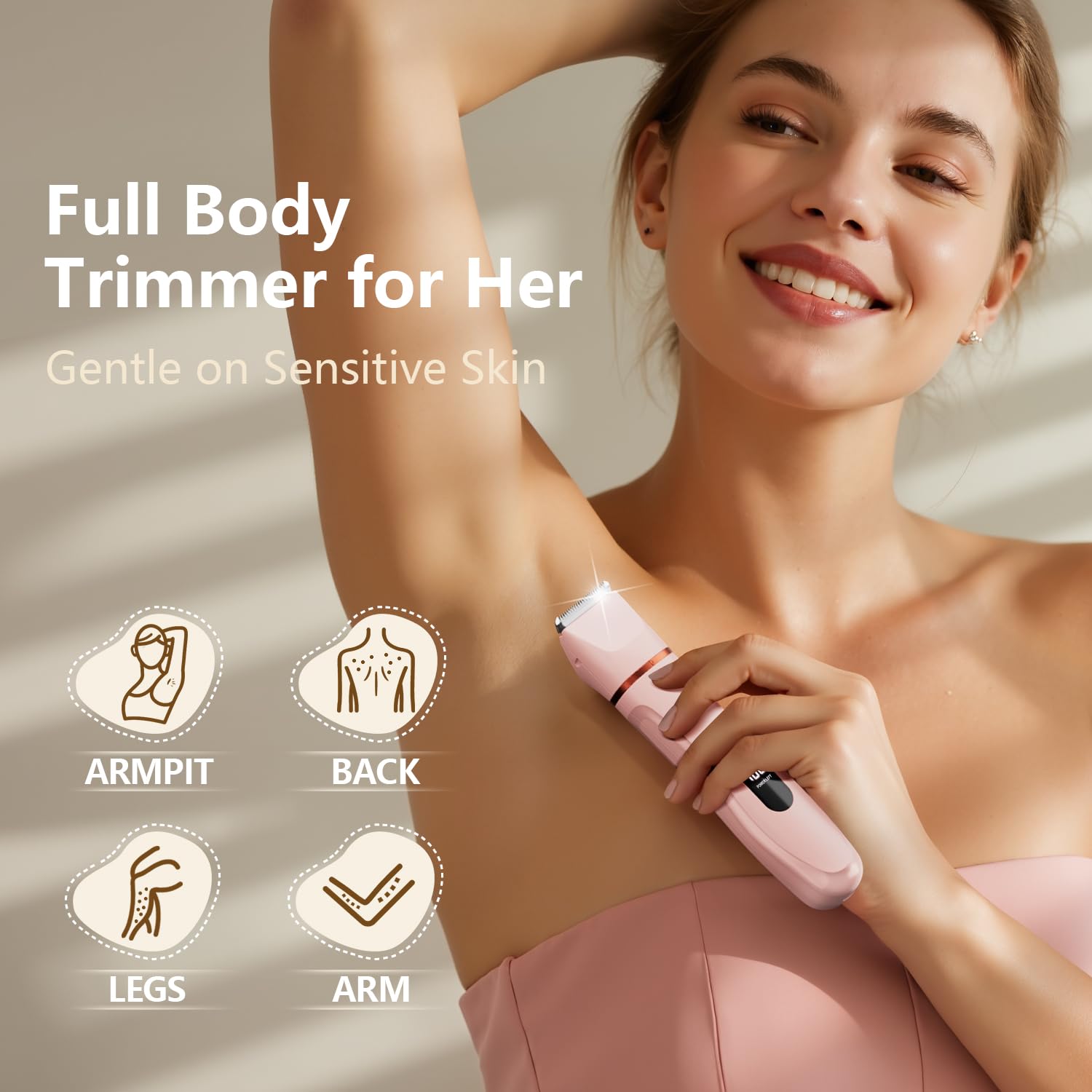 Virelle Hair Remover Bikini Trimmer interchangeable heads for versatile grooming