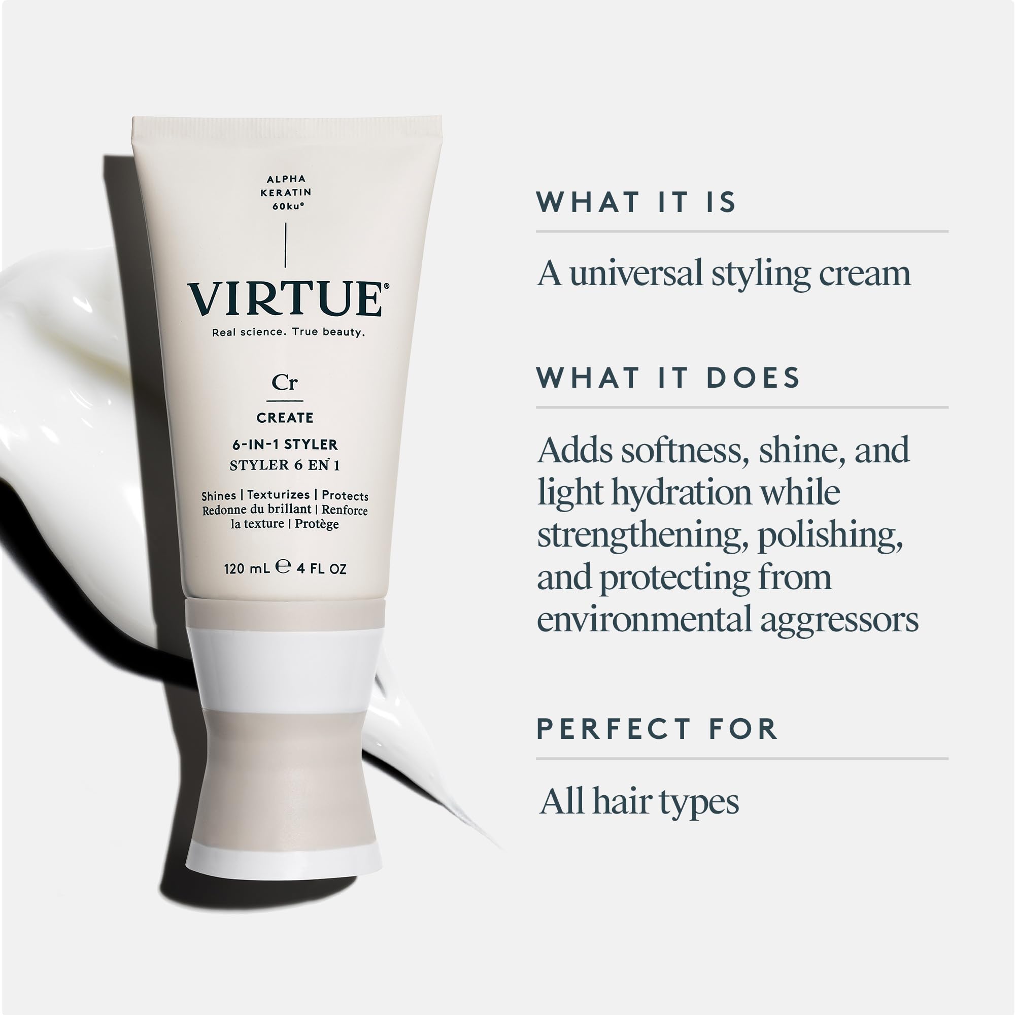 VIRTUE 6-en-1 Styler para todo tipo de cabello, look versátil.