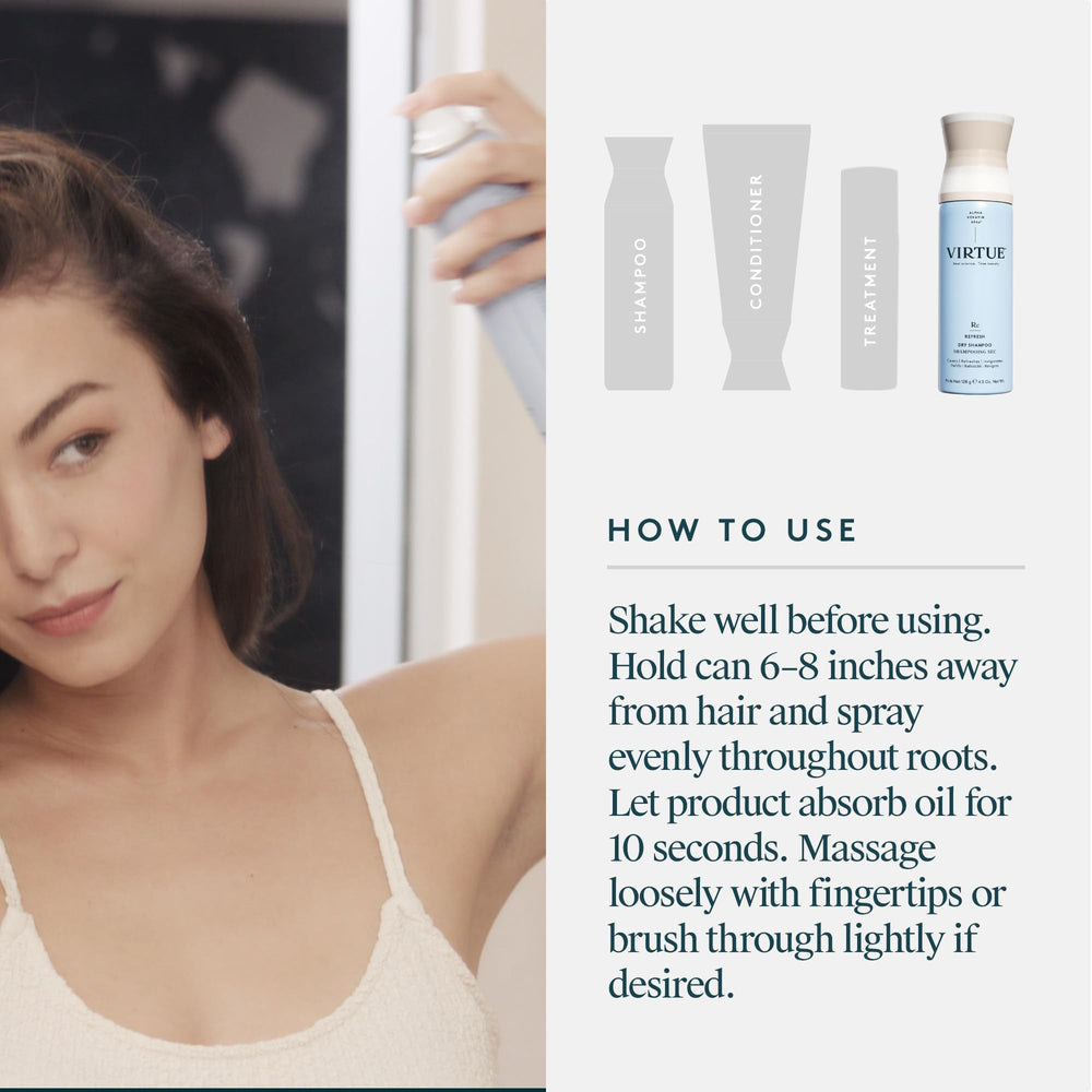 VIRTUE spray extends blowout by refreshing between washes