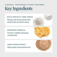 Applying VIRTUE Flourish to hair for daily thickening and hydration