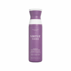 Virtue Flourish Shampoo bottle promotes gentle cleansing for thinning hair