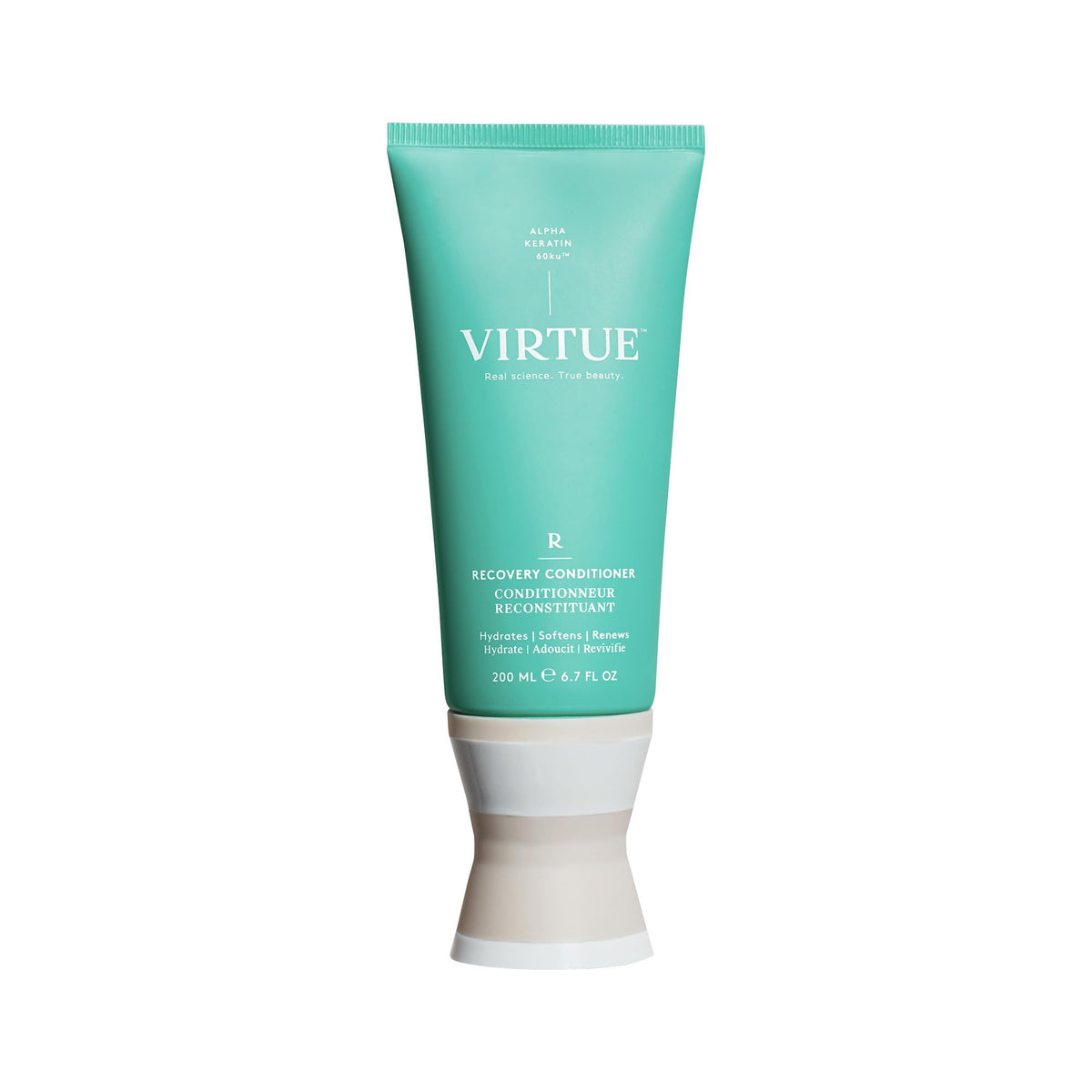 VIRTUE Recovery Conditioner bottle front shows keratin care for softer hair