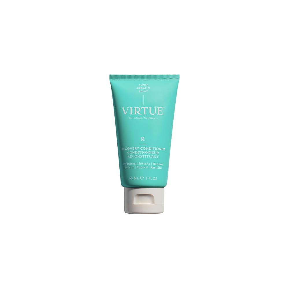 VIRTUE Recovery Conditioner bottle front highlighting keratin-powered repair.