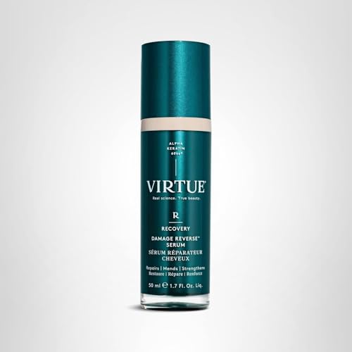 VIRTUE Recovery Damage Reverse Hair Serum travel-friendly packaging for on-the-go nourishment.