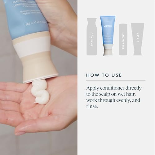 VIRTUE Scalp Remedy Alpha Keratin 60ku close-up highlighting protein-based scalp support
