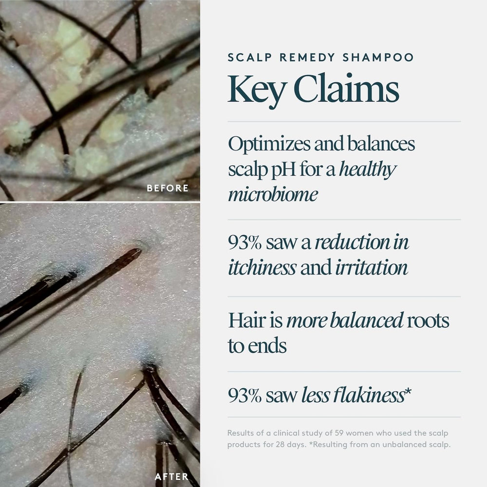 VIRTUE Scalp Remedy Shampoo fragrance-free label emphasizes purity