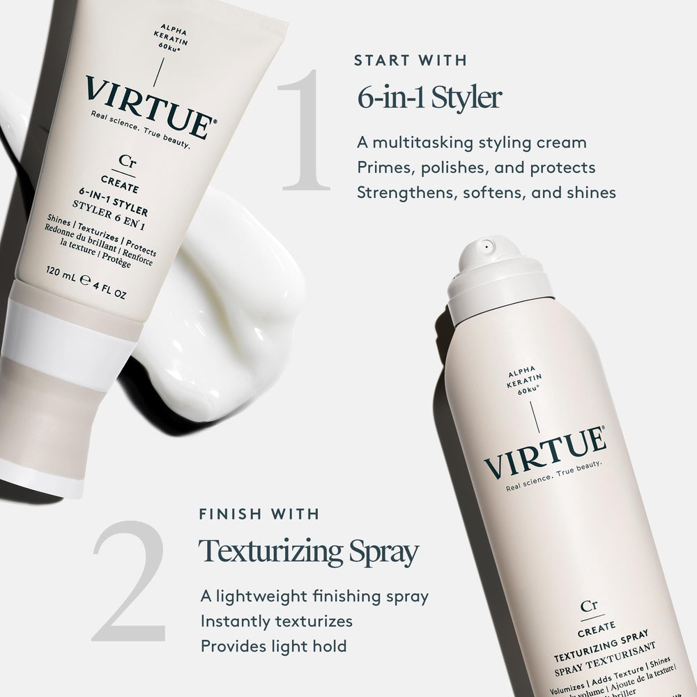 VIRTUE Texturizing Spray texture build adds volume and definition